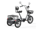 Cysum T1 Pro - Three-wheeled electric bike with a basket on a white background